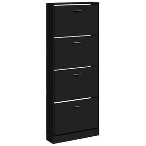 vidaXL Armoire &agrave; chaussures Noir 59x17x150 cm Bois d'ing&eacute;nierie