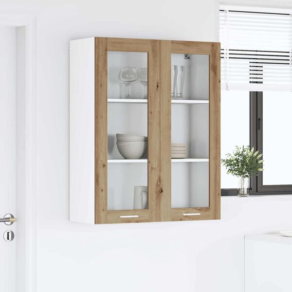 vidaXL Armoire suspendue avec porte Ch&ecirc;ne artisanal 80 x 31 x 100 cm