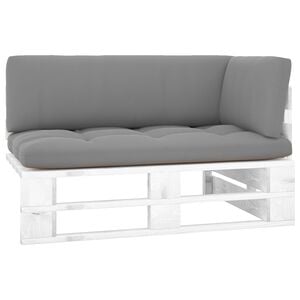 vidaXL Canap&eacute; d'angle palette de jardin Bois de pin impr&eacute;gn&eacute; de blanc