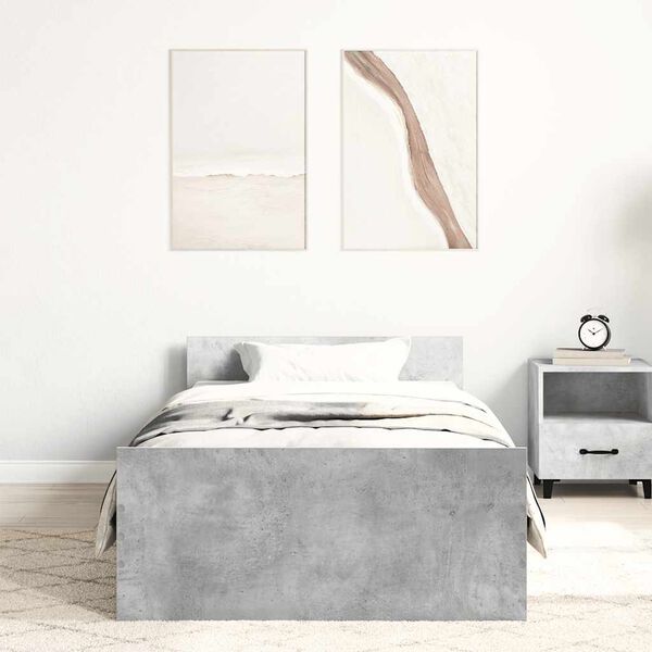 vidaXL Cadre de lit sans matelas gris b&eacute;ton 100x200 cm