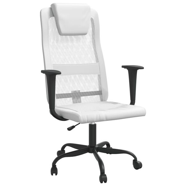 vidaXL Chaise de bureau réglable en hauteur blanc