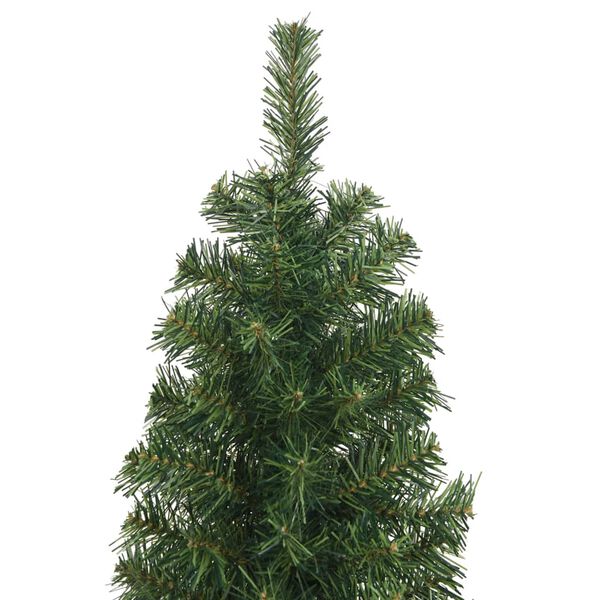 vidaXL Sapin de Noël artificiel mince avec support vert 180 cm PVC