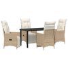 vidaXL Ensemble de salle &agrave; manger pour jardin 5 pcs Beige polyrotin