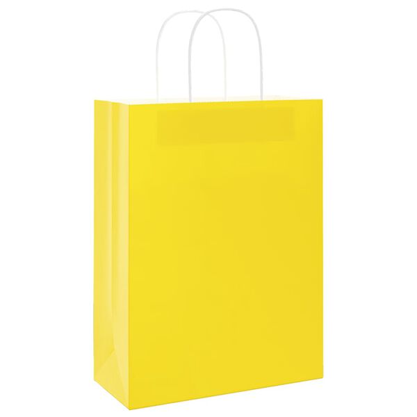 vidaXL Sacs en papier 250 pcs avec poign&eacute;es jaune 26x12x35 cm