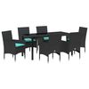 vidaXL Ensemble table et chaises 7 pc Noir Rotin PE