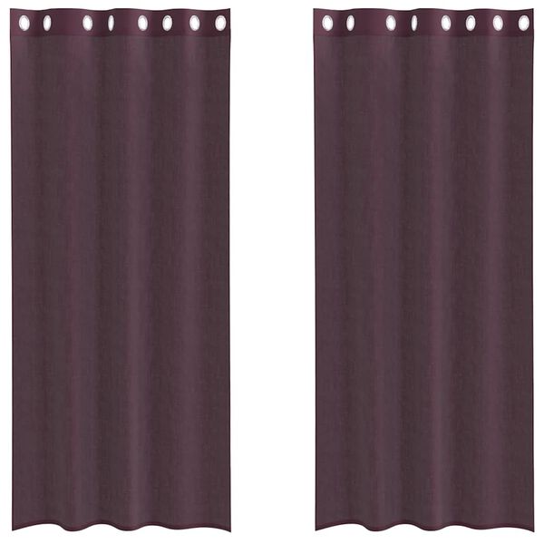 vidaXL Rideaux en voile avec &oelig;illets 2 pcs violet 140x225 cm
