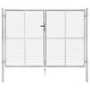 vidaXL Portail de jardin en acier galvanis&eacute; 306x175 cm argent