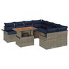vidaXL Ensemble de canap&eacute; de jardin 9 pcs Gris et bleu marine
