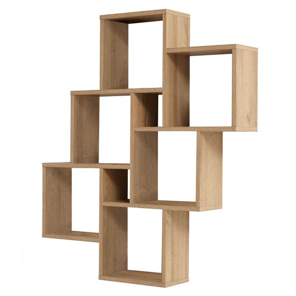 FMD Étagère murale avec 8 compartiments Chêne antique