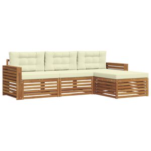 vidaXL Ensemble de canap&eacute;s d'ext&eacute;rieur 4 pc Naturel et Cr&egrave;me