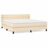 vidaXL Sommier &agrave; lattes de lit avec matelas Cr&egrave;me 160x200 cm Tissu