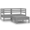 vidaXL Salon de jardin 3 pcs Gris Bois de pin massif