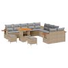 vidaXL Ensemble de canap&eacute; de jardin 13 pcs Beige polyrotin