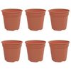 vidaXL Pot &agrave; fleurs rond 6 pcs Rouge brique &Oslash; 17 x 14 cm Plastique