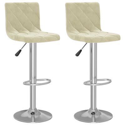 vidaXL Tabourets de bar lot de 2 crème velours