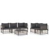 vidaXL Salon de jardin 6 pcs avec coussins anthracite r&eacute;sine tress&eacute;e