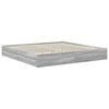 vidaXL Lit de Rangement Gris Sonoma 200 x 200 cm Bois d'ing&eacute;nierie