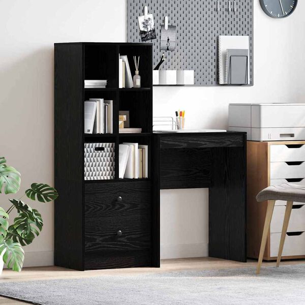 vidaXL Bureau avec tiroir 2 pcs Chêne noir