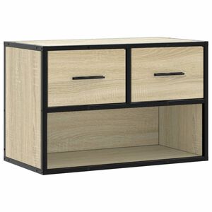 vidaXL Meuble TV ch&ecirc;ne sonoma 60x31x39,5 cm bois d'ing&eacute;nierie et m&eacute;tal