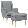 vidaXL Fauteuil avec pouf 2 pc Gris clair Tissu