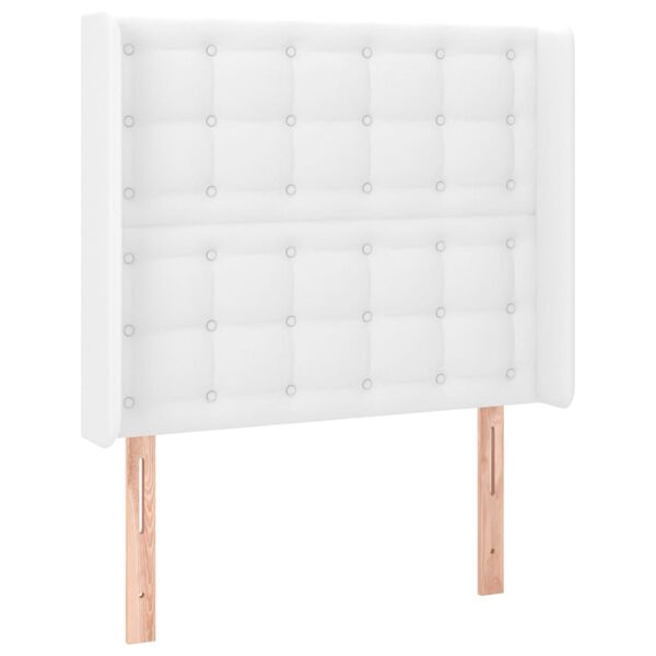 vidaXL T&ecirc;te de lit avec oreilles Blanc 93x16x118/128 cm Similicuir