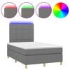 vidaXL Sommier &agrave; lattes de lit matelas LED gris fonc&eacute; 120x190 cm tissu