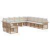 vidaXL Ensemble de canap&eacute;s d'ext&eacute;rieur 11 pc Blanc Naturel et Cr&egrave;me