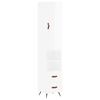 vidaXL Buffet haut Blanc brillant 34,5x34x180 cm Bois d'ing&eacute;nierie