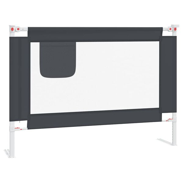 vidaXL Barri&egrave;re de s&eacute;curit&eacute; de lit d'enfant Gris fonc&eacute; 90x25 cm Tissu