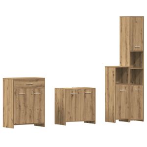 vidaXL Ensemble de meubles salle de bain 4 pcs bois d'ing&eacute;nierie