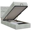 vidaXL Lit ottoman avec matelas Gris clair 90 x 190 cm Velours