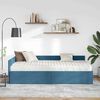 vidaXL Cadre de lit d'angle avec matelas Autre 2 pcs Bleu Velours