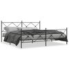 vidaXL Cadre de lit m&eacute;tal sans matelas avec pied de lit noir 193x203cm