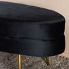 Venture Home Pouf Otto 100x40x41 cm Velours Noir et laiton