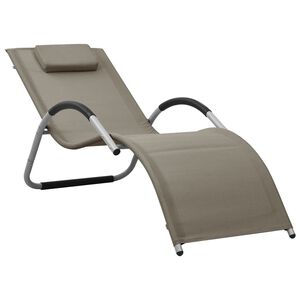 vidaXL Chaise longue textil&egrave;ne taupe et gris
