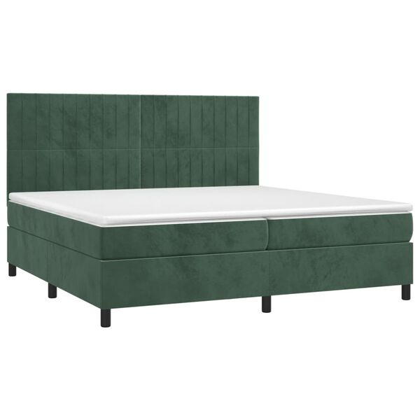 vidaXL Sommier &agrave; lattes de lit et matelas Vert fonc&eacute; 200x200cm Velours