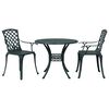 vidaXL Ensemble de bistro 3 pcs vert aluminium coul&eacute;