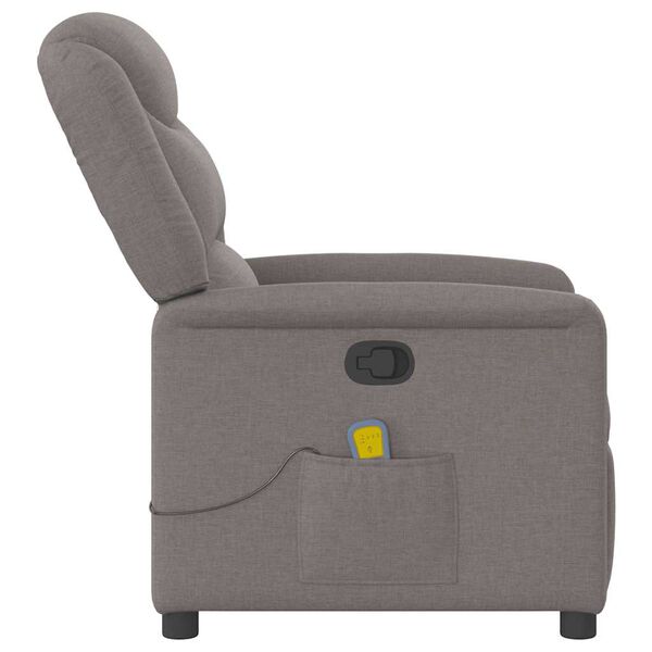 vidaXL Fauteuil de massage inclinable Taupe Tissu
