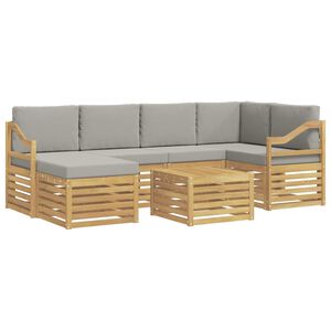 vidaXL Ensemble de canap&eacute;s d'ext&eacute;rieur 7 pcs Blanc et gris clair