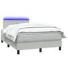 vidaXL Sommier &agrave; lattes de lit et matelas et LED gris clair 120x220cm velours