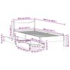 vidaXL Cadre de lit avec tiroirs blanc 90x200 cm bois de pin massif