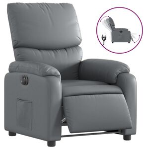 vidaXL Fauteuil inclinable &eacute;lectrique Gris Similicuir