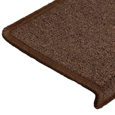 vidaXL Tapis d'escalier 15 pcs 65x21x4 cm Marron