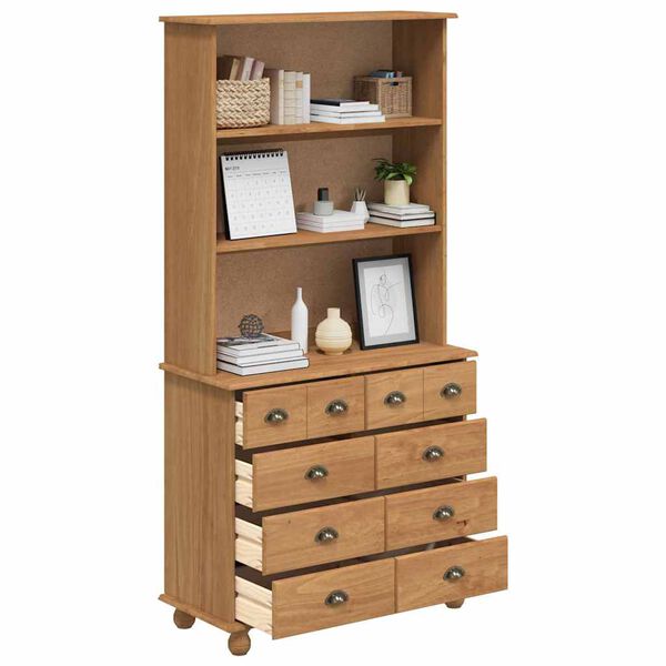 vidaXL Hutch ASKIM Cire de Miel 91 x 40 x 184 cm Bois de pin massif