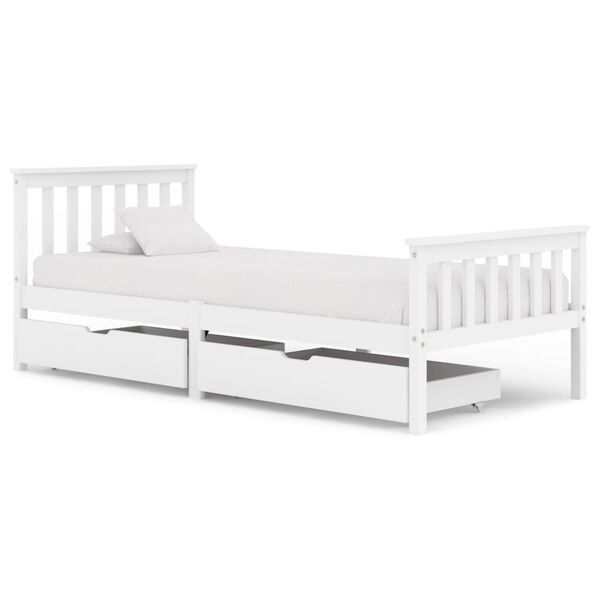 vidaXL Cadre de lit sans matelas blanc bois de pin massif 90x200 cm