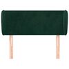 vidaXL T&ecirc;te de lit avec oreilles Vert fonc&eacute; 93x23x78/88 cm Velours