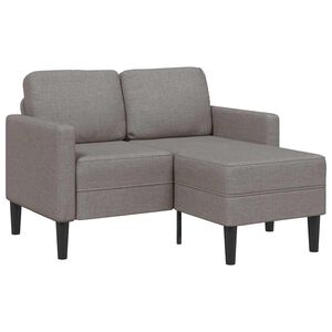 vidaXL Canap&eacute; 2 places avec m&eacute;ridienne en L taupe 125 cm tissu