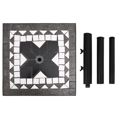 vidaXL Base de parasol noir et blanc carré 12 kg