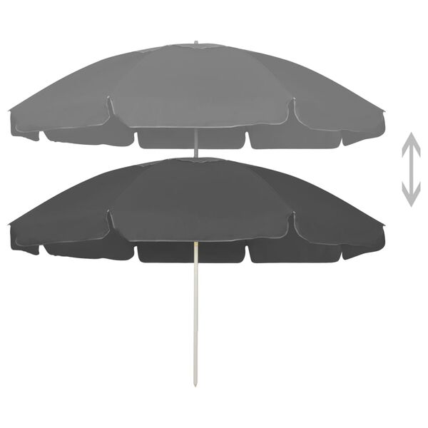 vidaXL Parasol de plage anthracite 240 cm
