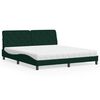vidaXL Lit avec matelas vert fonc&eacute; 180x200 cm velours
